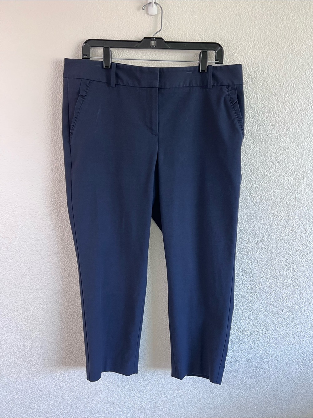 Talbots Women's Straight Ankle Pant Trousers Ponte High Rise Navy Blue 14P